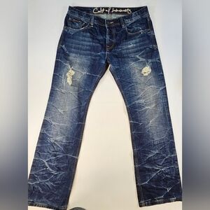 Cult of Individuality Jeans Mens 34x34 Blue Japanese Selvedge Hagen Relaxed Fit